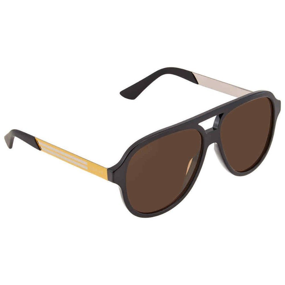 NEW Gucci Brown and Black Aviator Men's Sunglasses
